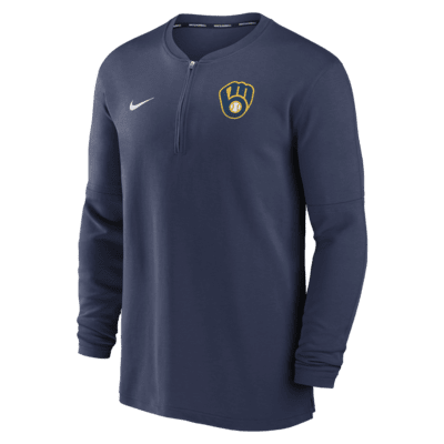 Milwaukee Brewers Authentic Collection Game Time Men's Nike Dri-FIT MLB 1/2-Zip Long-Sleeve Top