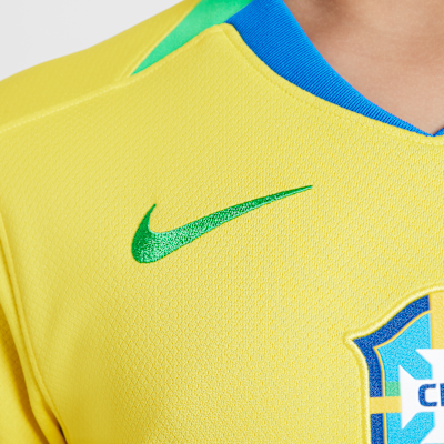 Koszulka piłkarska dla dużych dzieci Nike Dri-FIT Brazylia Stadium 2025 (drużyna kobiet) (wersja domowa) – replika