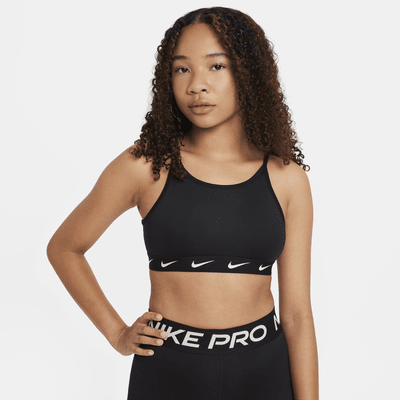 Nike GIRLS Dri-Fit Dry Reversible Sports Bra Training Orange Tropical XL  NWT
