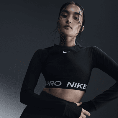 Nike Pro 365 女款 Dri-FIT 短版長袖上衣