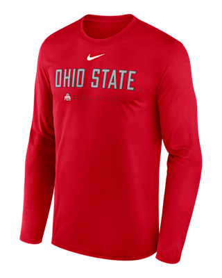 Мужская футболка Ohio State Courtside Basketball Shootaround Legend Nike Dri-FIT College Long-Sleeve для баскетбола