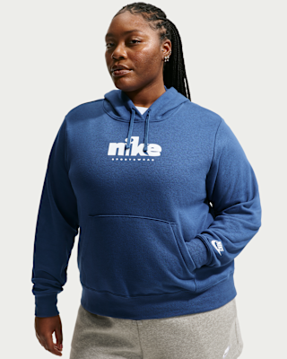 Женское худи Nike Sportswear Club Fleece Graphic Pullover Hoodie (Plus Size)