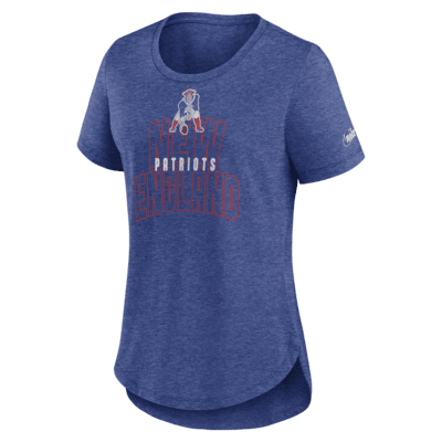 Women's Nike White New England Patriots Rewind Ringer T-Shirt