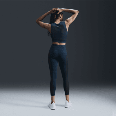 Leggings con paneles de malla de tiro medio de 7/8 para mujer Nike Pro