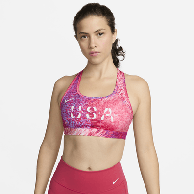 Bra deportivo con almohadillas para mujer Nike Dri-FIT USA Swoosh