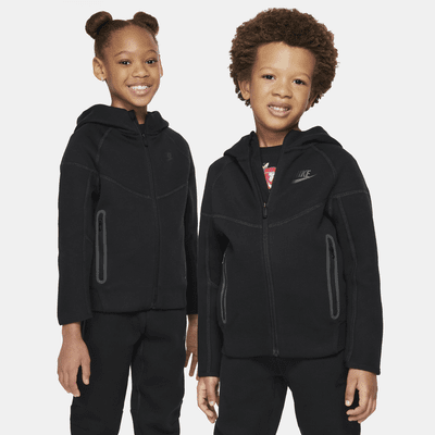 Conjunto de sudadera con gorro de dos piezas para niños talla pequeña Nike Sportswear Tech Fleece Full-Zip Set