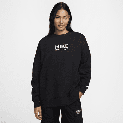 Oversized Nike Sportswear-sweatshirt i fleece med rund hals til kvinder