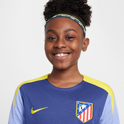 Camisola de futebol de manga curta Nike Dri-FIT Strike Atlético de Madrid Júnior