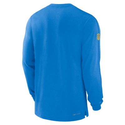 Playera de manga larga Nike Dri-FIT para hombre Los Angeles Chargers Sideline Player Team Issue