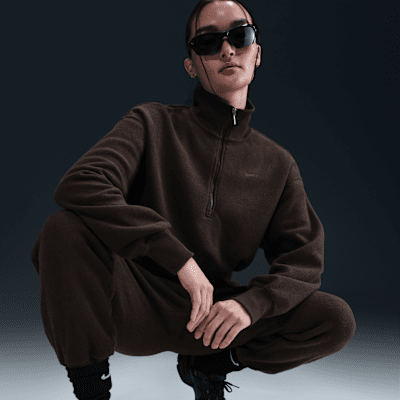Nike Sportswear Phoenix Plush Women's Oversized 1/4-Zip Cropped Cozy Fleece Sweatshirt