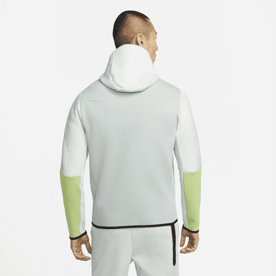 nike tech fleece tracksuit green and white