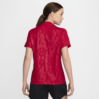 Haut de foot d'avant-match à manches courtes Nike Dri-FIT Liverpool FC Academy Pro pour femme