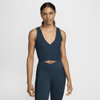 Nike One Fitted Rib cropped tanktop met Dri-FIT voor dames