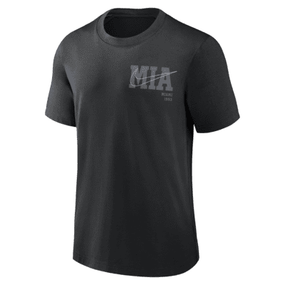 Mens MLB Genuine Merchandise Miami Marlins Large Logo Black Tee T