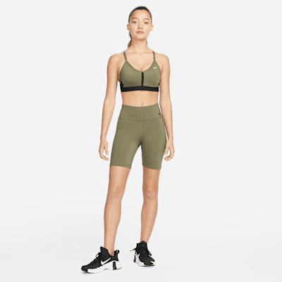 Nike Indy Sujetador deportivo de sujeción ligera con almohadilla y cuello en V - Mujer