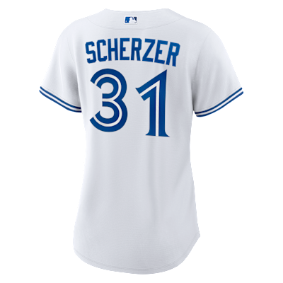 Max Scherzer Toronto Blue Jays 2025 World Series Participant Women's Nike MLB Replica Jersey