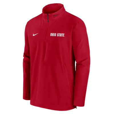 Ohio State Buckeyes Sideline Coach Men's Nike College 1/2-Zip Hooded Jacket