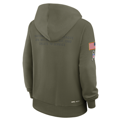 Sudadera con gorro sin cierre Nike Dri-FIT de la NFL para mujer Dallas Cowboys Salute to Service Sideline