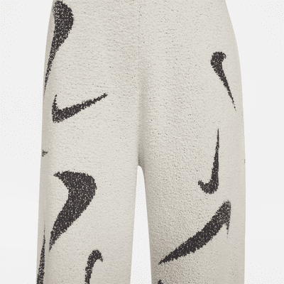 Pants de tejido Knit de tiro alto de pierna amplia para mujer Nike Sportswear Phoenix Cozy Bouclé