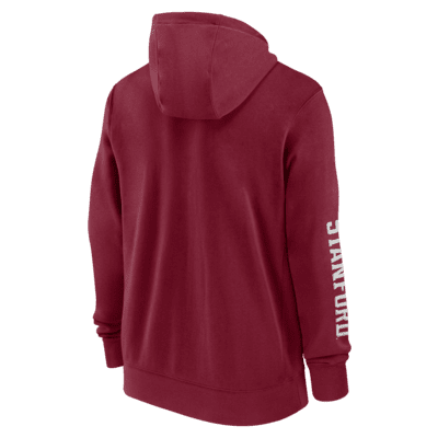 Sudadera con gorro de cierre completo universitaria Nike para hombre Stanford Cardinal Sideline Team Issue