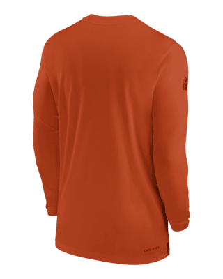 Nike Men's Dri-Fit Sideline Coach (NFL Cincinnati Bengals) Long-Sleeve Top in Orange, Size: Medium | 00M289M9A-0BK