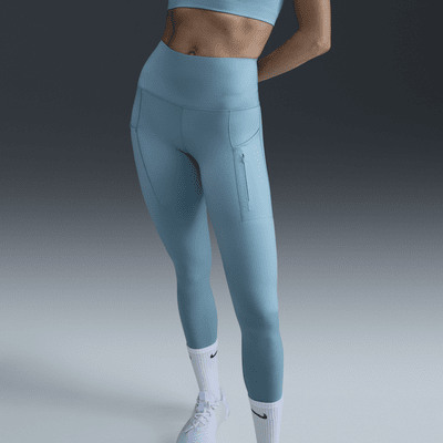 Nike Go-leggings i 7/8-længde med høj talje, fast støtte og lommer til kvinder