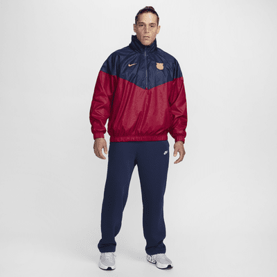 Chamarra tipo anorak de fútbol Nike para hombre FC Barcelona Windrunner local