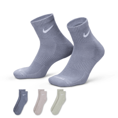 Nike Everyday 3 Pack Dri-FIT Cushion Ankle Socks - White