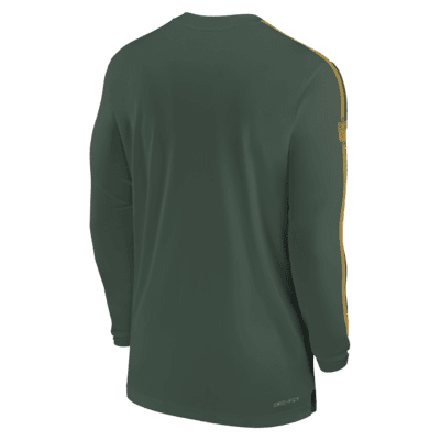 Playera de manga larga Nike Dri-FIT de la NFL para hombre Green Bay Packers Sideline Coach