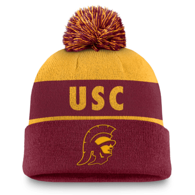 Gorro con dobladillo y pompón universitario Nike para hombre USC Trojans Primetime Peak