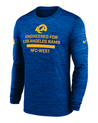 Мужская футболка Los Angeles Rams Sideline Team Issue Velocity Nike Dri-FIT NFL Long-Sleeve