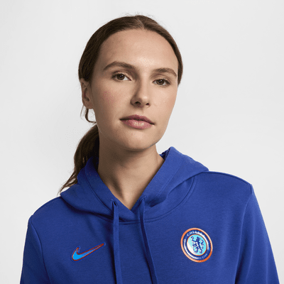 Sudadera con gorro sin cierre de fútbol Nike para mujer Chelsea FC Club Fleece