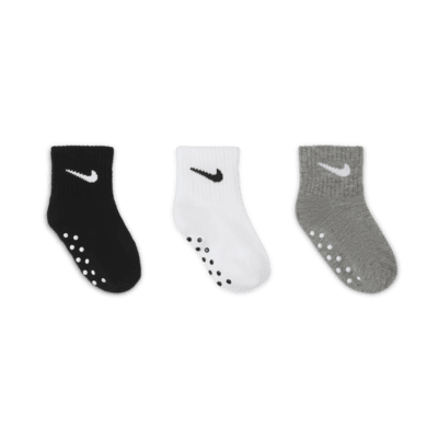 Nike Core Swoosh Toddler Gripper Socks Box Set (3 Pairs)