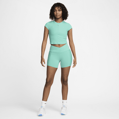 Nike One Fitted Rib Women's Dri-FIT Short-Sleeve Cropped Top