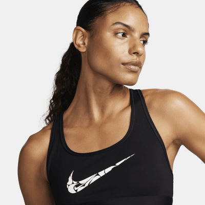 Bra deportivo sin almohadilla con gráfico para mujer Nike Swoosh Light Support