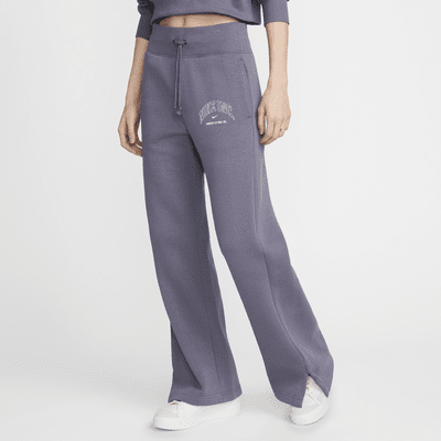 Pants de entrenamiento de piernas anchas y tiro alto para mujer Nike Sportswear Phoenix Fleece