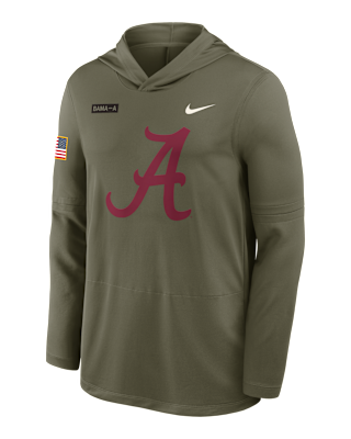 Мужские  Alabama 2025 Military Appreciation Nike Dri-FIT College Long-Sleeve Hooded Top