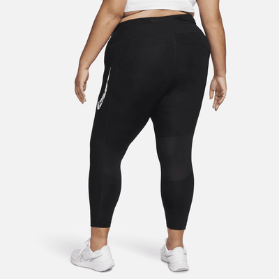 Leggings da running a 7/8 a vita media con tasche Nike Fast (Plus size) – Donna