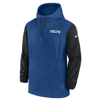 Indianapolis Colts Sideline Pre-Game Player Men's Nike NFL 1/2-Zip Hooded Jacket