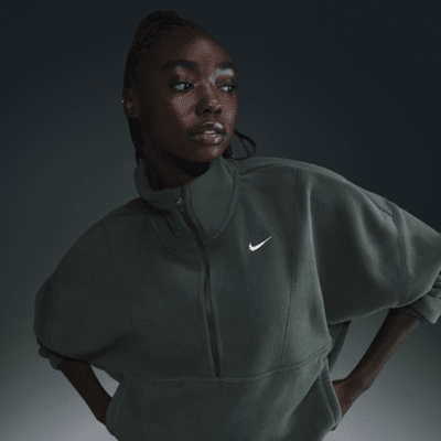 Nike One Therma-FIT Bol Kesimli Yarım Fermuarlı Fleece Kadın Üstü