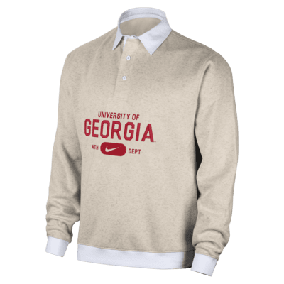 Georgia Club Fleece Men's Nike College Long-Sleeve Polo