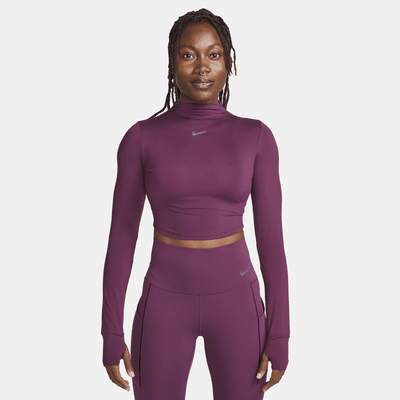 Nike Dri-FIT One Luxe Women's Long-Sleeve Cropped Top. Nike BE