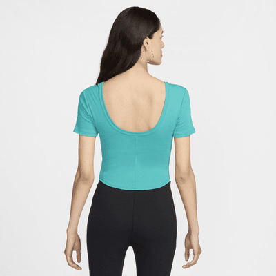 Nike Sportswear Chill Knit Women's Tight Scoop-Back Short-Sleeve Mini-Rib Top