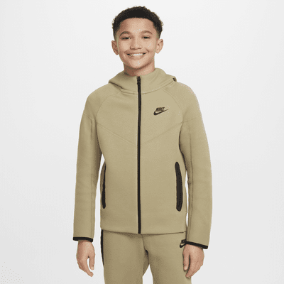 Nike Sportswear Tech Fleece-hættetrøje med lynlås til større børn (drenge)