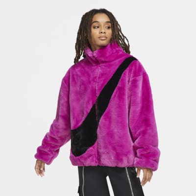 pink faux fur jacket