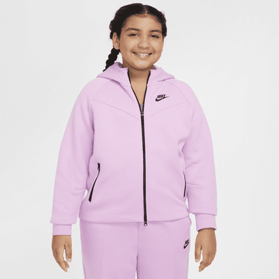 Nike Sportswear Tech Fleece Big Kids' (Girls') Full-Zip Hoodie (Extended Size)