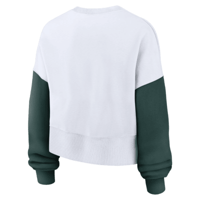 Sudadera de cuello redondo sin cierre universitaria Nike para mujer Michigan State Spartans Primetime