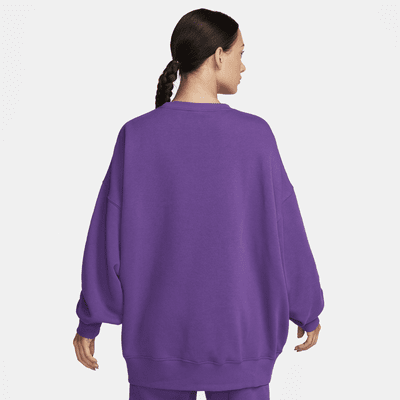 Sweat oversize à col ras-du-cou en tissu Fleece Nike Sportswear pour femme