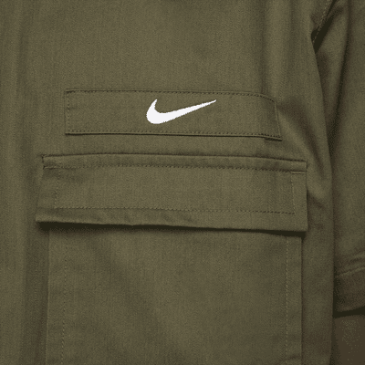 Nike Life Men's Woven Military Short-Sleeve Button-Down Shirt