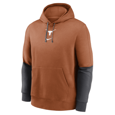 Sudadera con gorro sin cierre universitaria Nike para hombre Texas Longhorns Team Issue Club